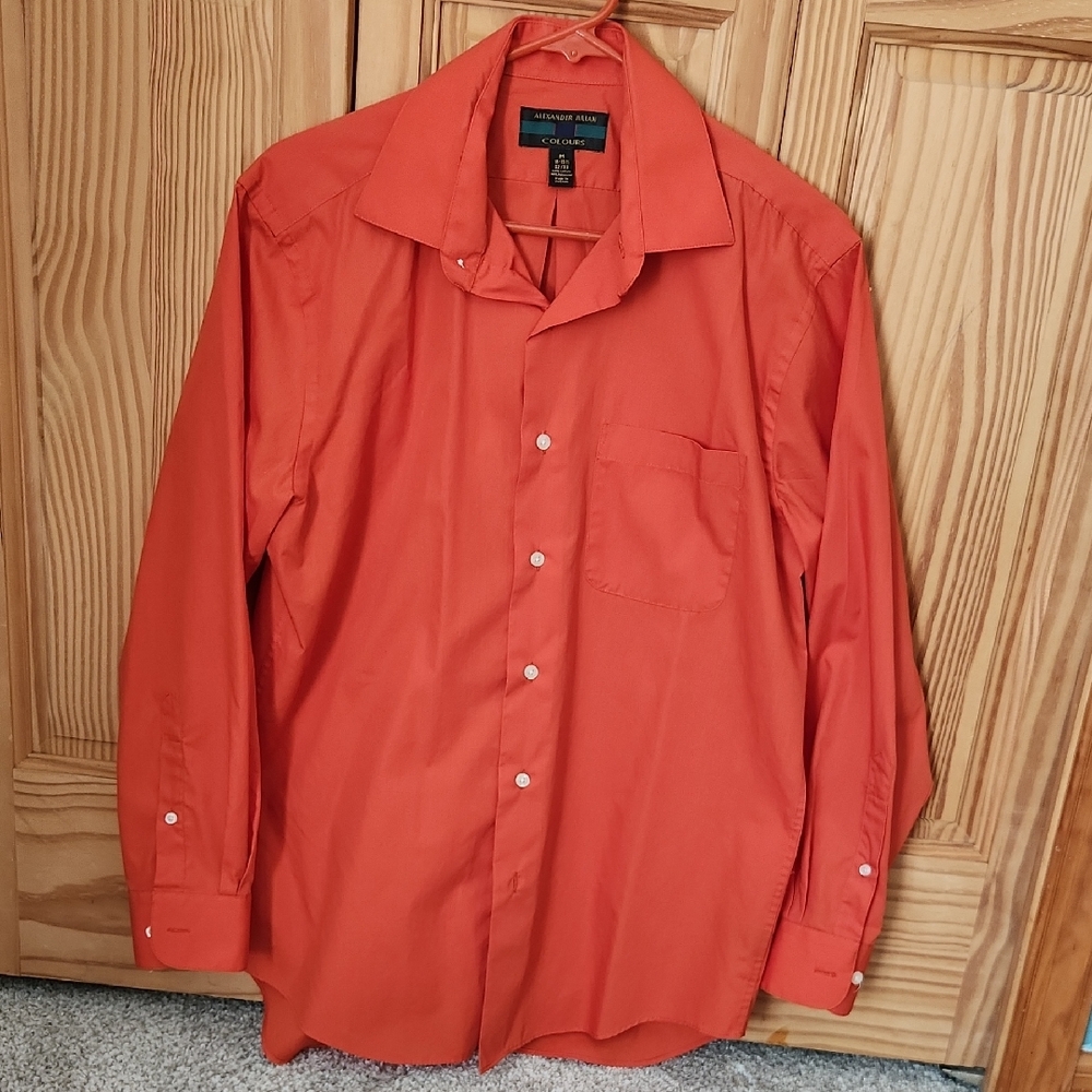 Alexander Julian Bold Orange Dress Shirt